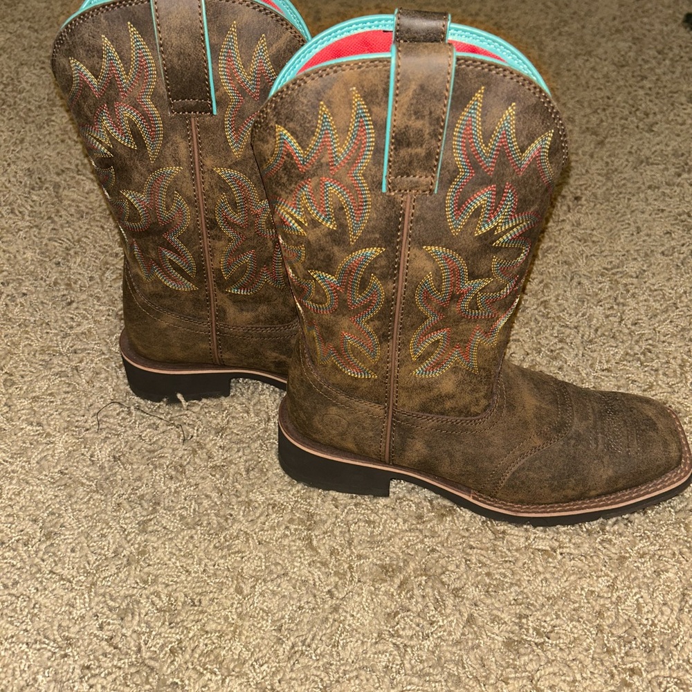 Ariat Brown and Red Western Boots